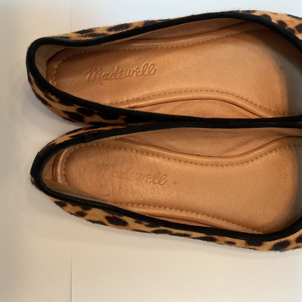 Madewell The Reid Ballet Flat in Leopard Calf Hair Black Brown Tan Cheetah 7.5 - Picture 6 of 14